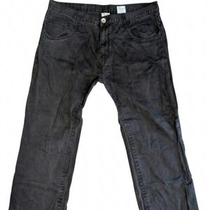 Miskeen Originals Men's Black Denim Jeans Size 42x30 Straight Leg Y2K Hip Hop